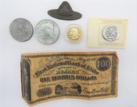 Mexican Service 1916 Token,Bank of Idaho $100 Note