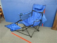 blue folding outdoor chair & bag