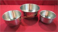 Stainless Steel Mixing Bowls, 3pc Lot
