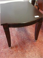 Square dark wood side table