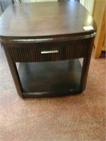Square wood end table with drawer