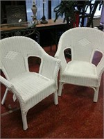 Choice of 2 plastic wicker side chairs