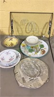 Group lot of kitchen china, includes  a glass