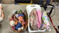 Vintage baby doll clothes, dolls including a baby