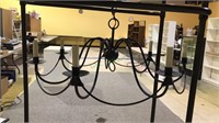 Seven candle light black metal chandelier, 33