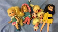 Group of 6 vintage little dolls with original