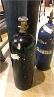 24 inch tall steel canister with the valve