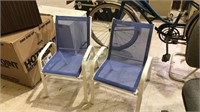 Pair of children's outdoor chairs with mesh seats