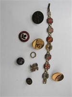 Military U.S. German Button Pin Bracelet