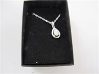 New Silver Tone Silver-tone Opal Necklace
