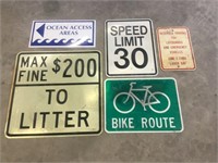 Lot of 5 Street Signs