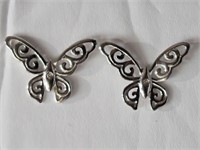 Sterling Silver Rhodium Plated Diamond Butterfly