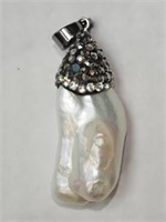 Freshwater Pearl and Crystal Pendant