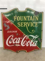Double Sided Coke Fountain Service Sign