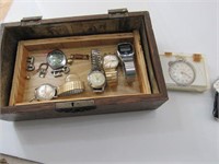 Display Box with Wristwatches, Stop Watch,