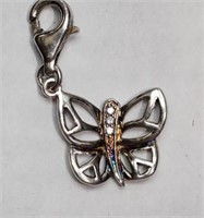 Sterling Silver Cubic Zirconia Butterfly Shaped