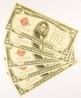 5 Consecutive 1928-F $5.00.U.S. Notes.