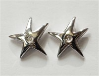 Sterling Silver Star Shaped Earrings