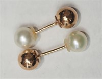 Sterling Silver Rose Gold Plated Freshwater Pearl