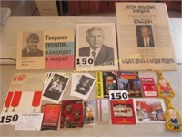 Russian Posters, Books & 2 Wood Paddles