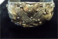 Sterling Silver / Gold Handcrafted Mens ring: Eagl
