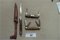 Japan Fillet knife, USA pocket knife, unmarked poc