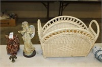 BASKET AND FIGURINES