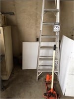 8' alum ladder 2 ton floor jack & 12 ton b