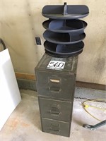 Metal filing cabinet & small bin