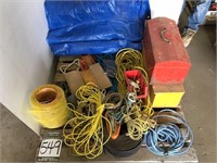 Asst ropes, tarp, tool box's, etc