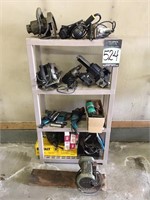 Shelf with asst elec tools