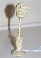 Small carved ivory puzzle ball