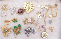 Collection of Brooches, BSK & Sterling Pendants..