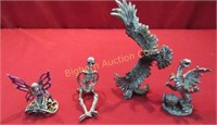 Pewter Figurines, 4pc Lot