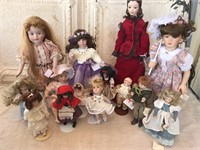 Large Lot of Ceramic Dolls!