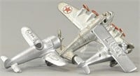 LOT OF THREE SMALL SILVER AIRPLANES