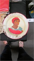 Black Americana Painted Plate