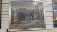 David Stirling Winter Mountain Lanscape Painting