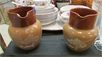 2 Stoneware Cadbury Pitchers