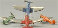 SET OF FOUR HUBLEY NICKEL WINGED AIRPLANES