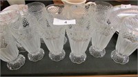 Set of 11 Vintage Soda Glasses~Hobnail