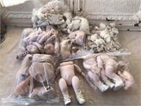 Huge Tote Lot of Ceramic Doll Parts