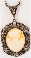 Jewelry Sterling Silver Cameo Necklace