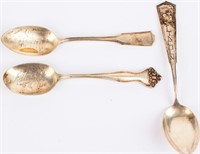 3 Antique Sterling Silver Souvenir Spoons