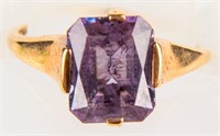 Jewelry 10kt Yellow Gold Purple Stone Ring