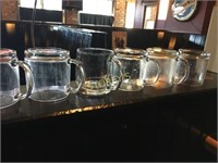Glass Coffee Mugs x 9