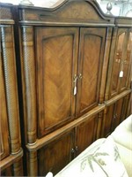 Light wood tropical style media armoire
