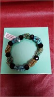 STABELIZED TURQUOISE & BLACK ONYX BRACELET