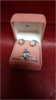 SS GENUINE BLUE TOPEZ EARRINGS & PENDANT