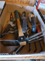 Box of lawn tools